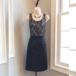 Tahari Black & White Satin Bow Cocktail Dress - Women’s 4 NEW! $168
